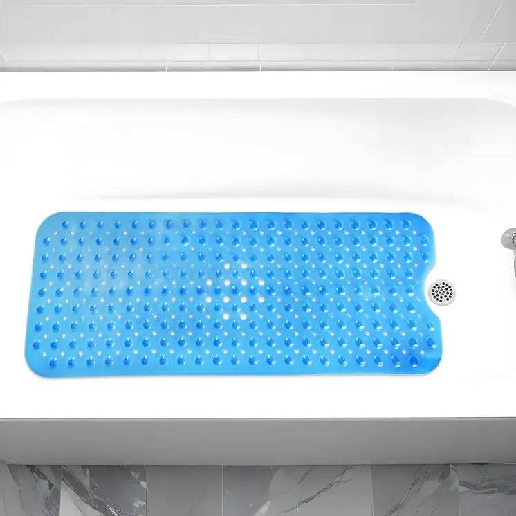 40" Translucent Blue Bubbles Non Slip Bathtub Mat