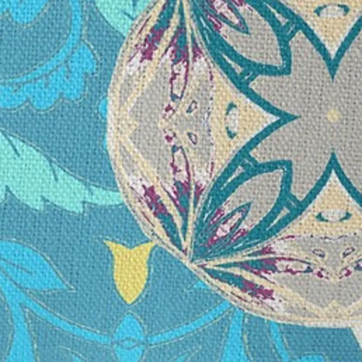 28" X 28" Blue And Turquoise Broadcloth Floral Throw Pillow