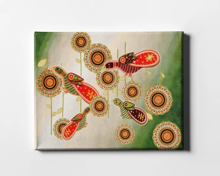 Cosmic Birds Matte Canvas 1 Wrapped Canvas Print Wall Art