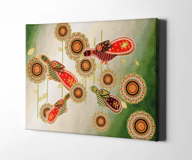 Cosmic Birds Matte Canvas 1 Wrapped Canvas Print Wall Art
