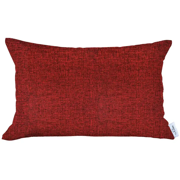 12" X 20" Red Lumbar Throw Pillow Cover