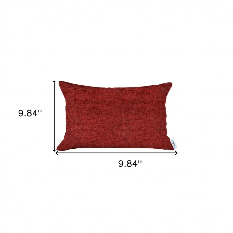12" X 20" Red Lumbar Throw Pillow Cover