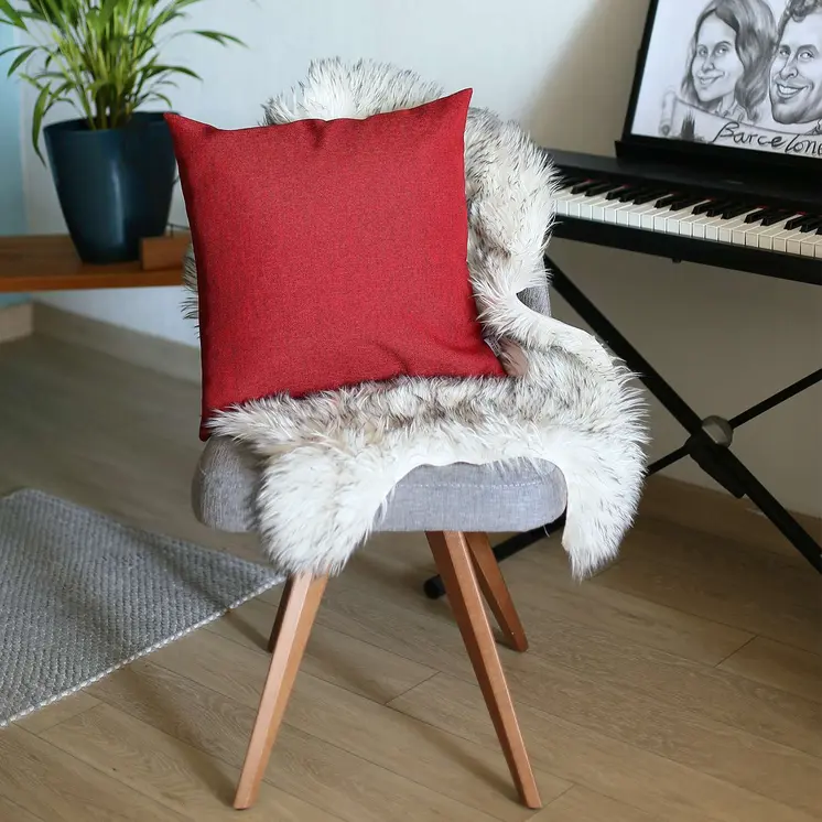 18" Red Throw Pillow Cover