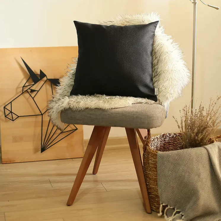 18" Black Throw Pillow Cover