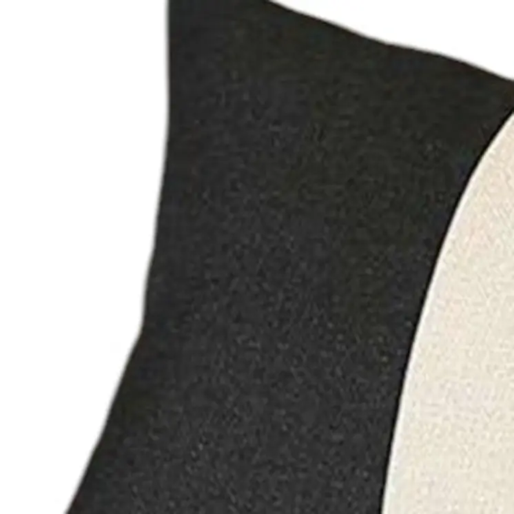 12" X 20" Black And Brown Geometric Zippered Handmade Polyester Lumbar Pillow Cover