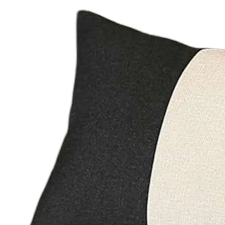 12" X 20" Black And Brown Geometric Zippered Handmade Polyester Lumbar Pillow Cover