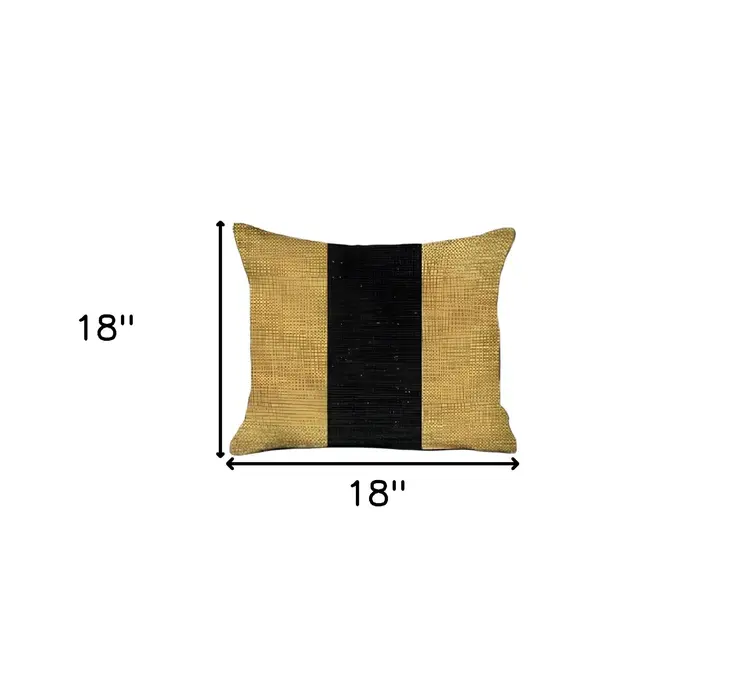 Set Of Two 18" X 18" Yellow And Black Geometric Zippered Handmade Polyester Throw Pillow