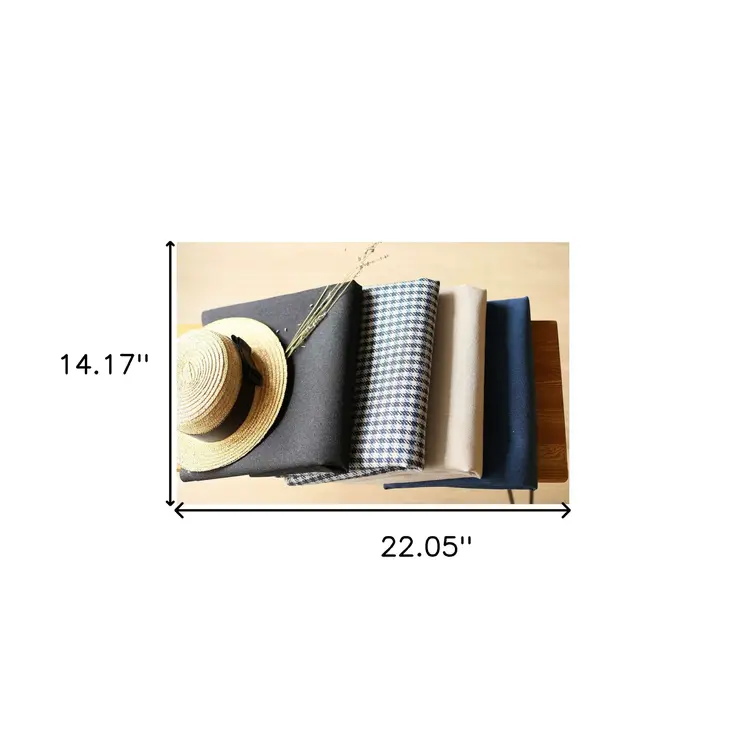 Set Of Two 20" X 12" Brown And Black Houndstooth Zippered Handmade Polyester Lumbar Pillow