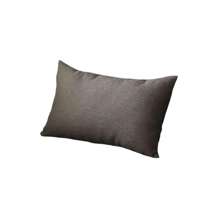 Set of Four 12" X 20" Black Fabric Lumbar Throw Pillows