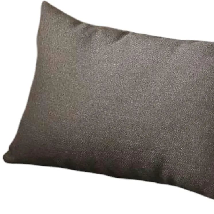 Set of Four 12" X 20" Black Fabric Lumbar Throw Pillows