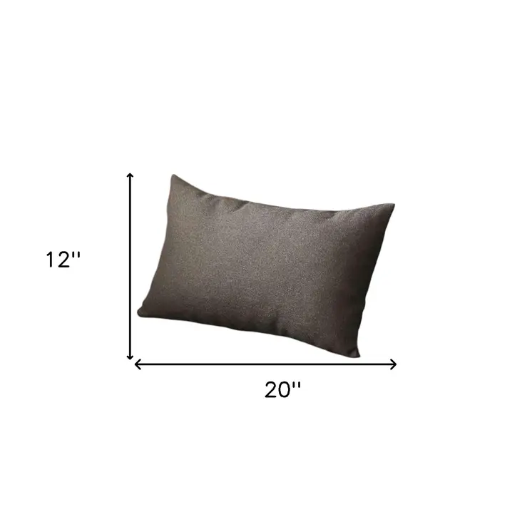 Set of Four 12" X 20" Black Fabric Lumbar Throw Pillows