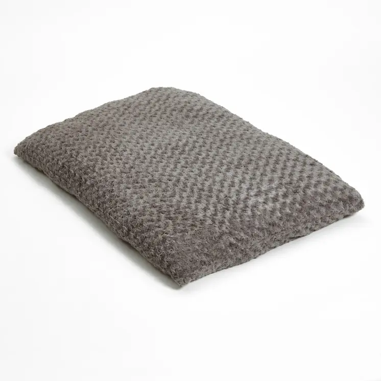 Gray 2" x 3" Lux Faux Fur Rectangle Pet Bed
