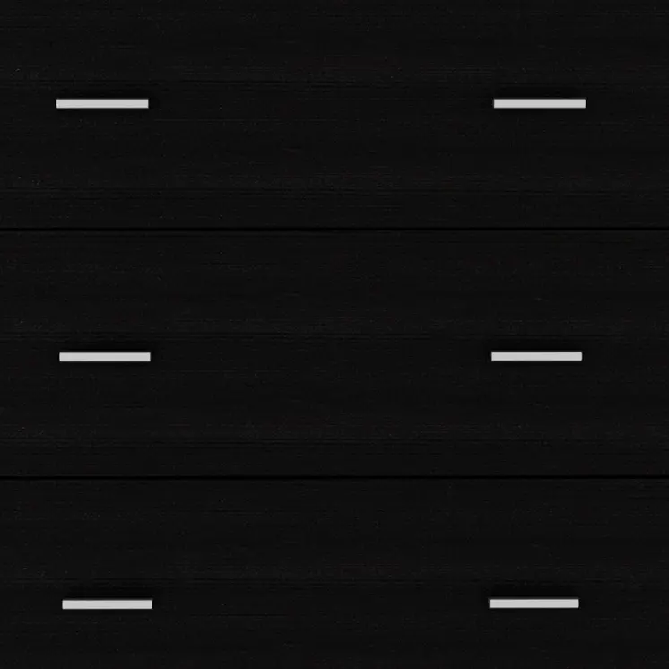 31" Black Three Drawer Dresser
