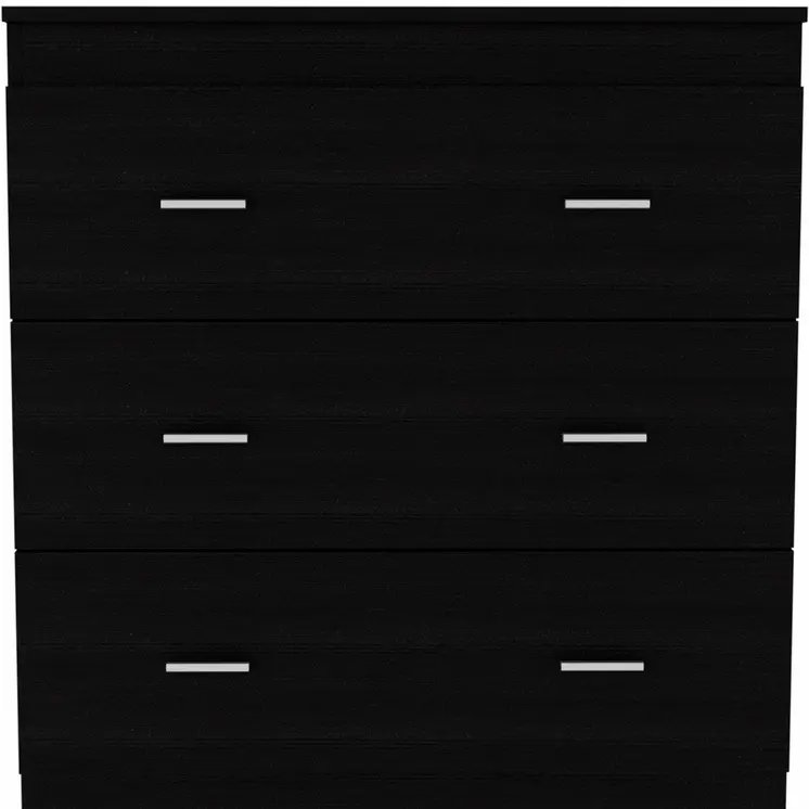 31" Black Three Drawer Dresser