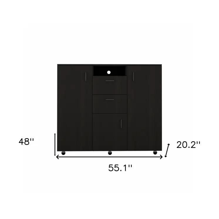 55" Black Two Drawer Dresser