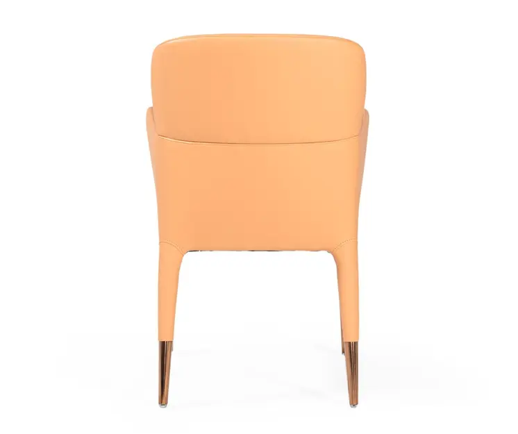 Peach Upholstered Fabric Dining Arm Chair