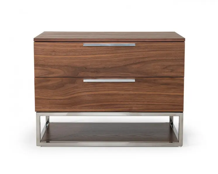 22" Wood Two Drawer Nightstand