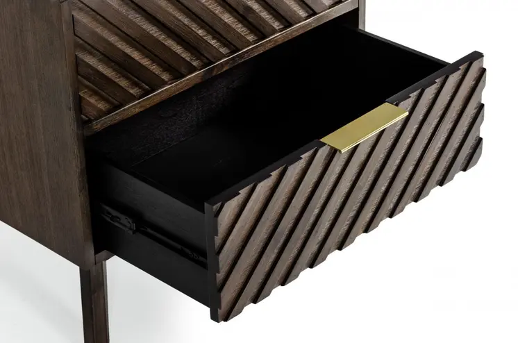24" Solid Wood and Wood Two Drawer Nightstand