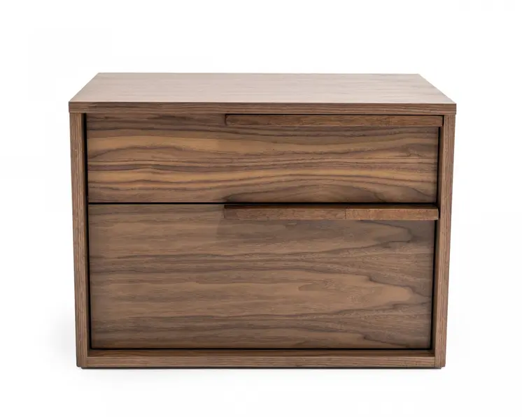 18" Wood Two Drawer Nightstand