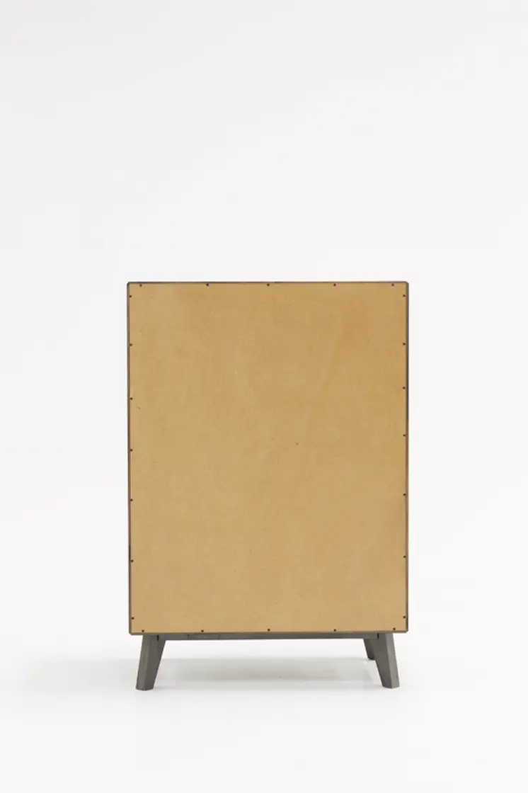 30" Grey Wash Solid Wood Five Drawer Chest