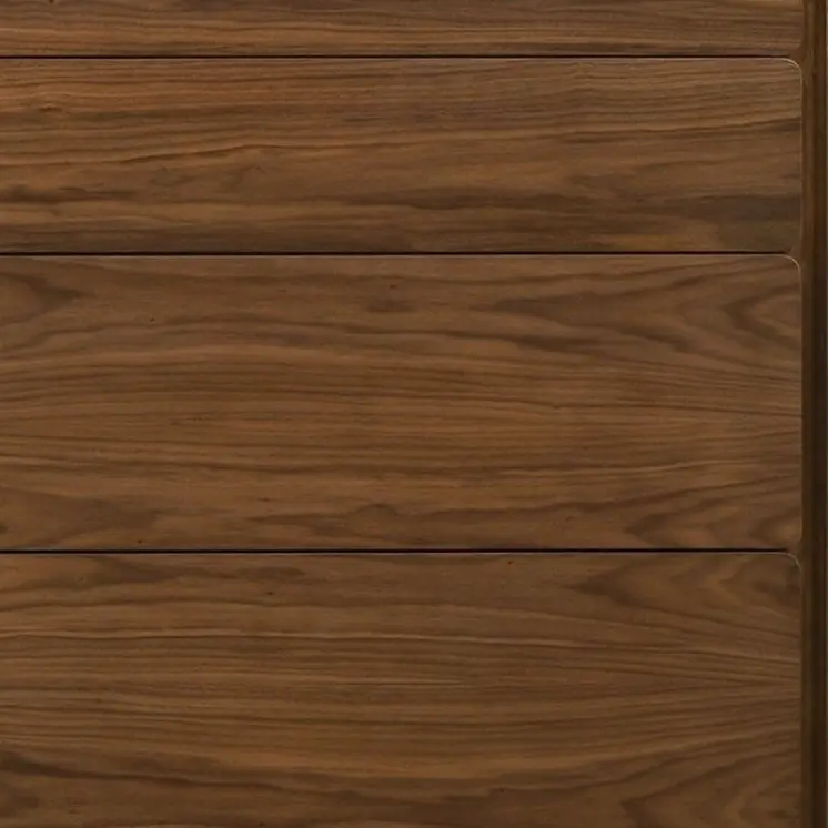 35" Walnut Solid Wood Five Drawer Chest