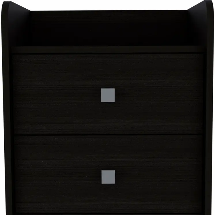 22" Wood Two Drawer Nightstand