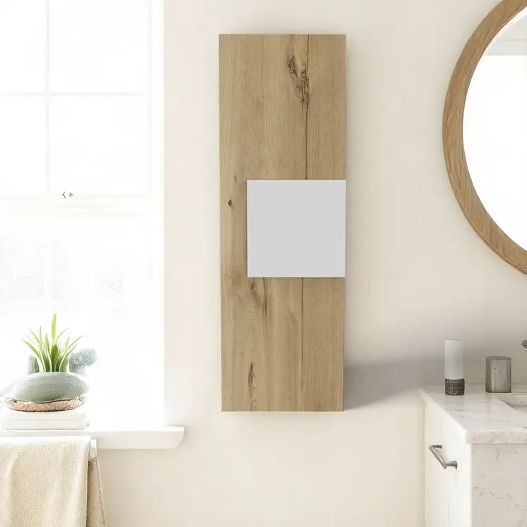 Light Oak and White Multi Purpose Vertical Hanging Cabinet