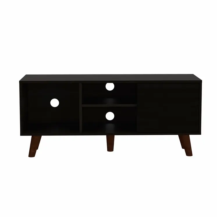 45" Black Open Shelving TV Stand