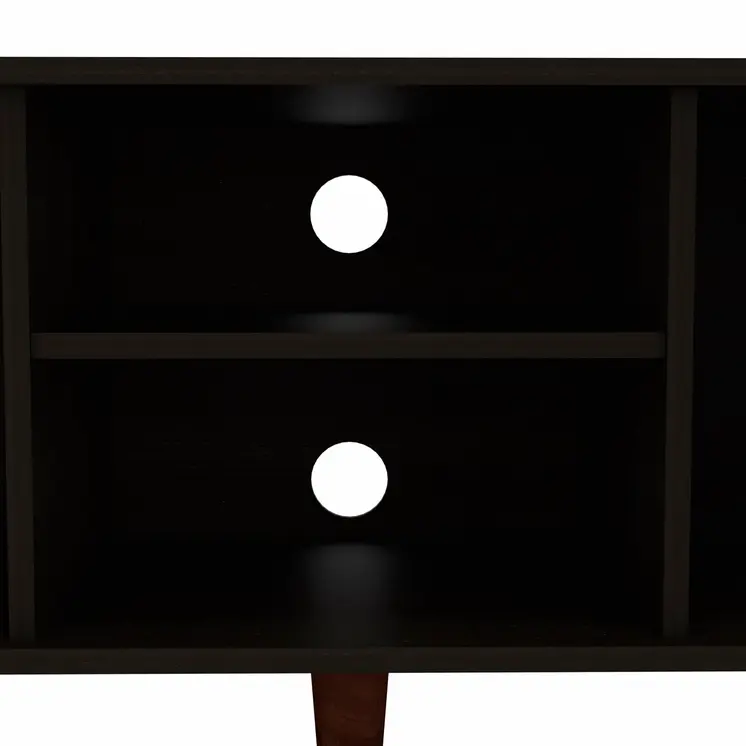 45" Black Open Shelving TV Stand