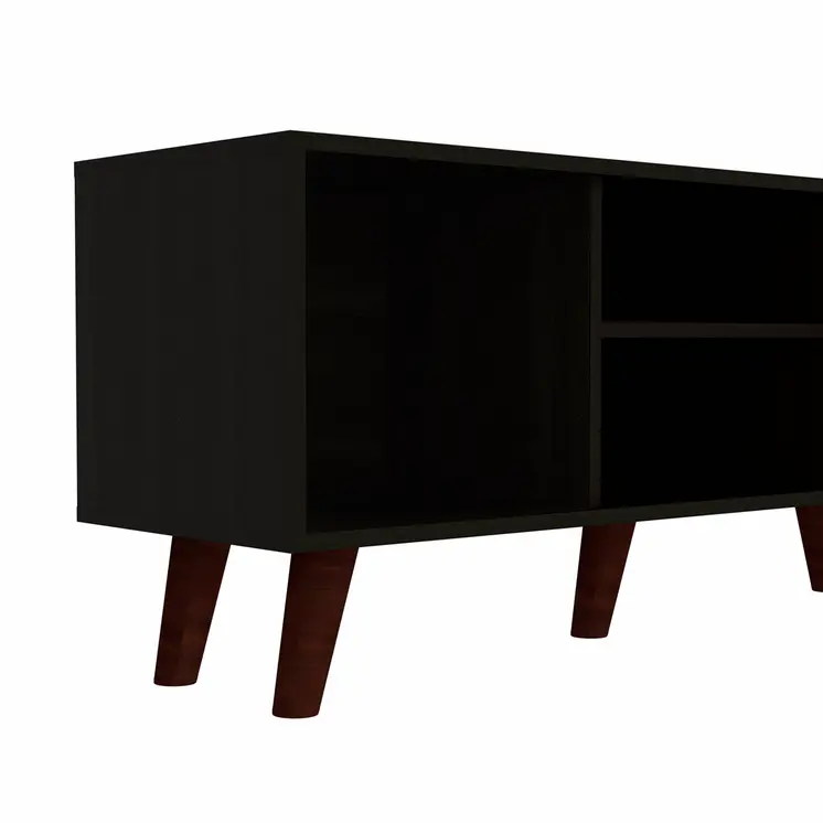 45" Black Open Shelving TV Stand