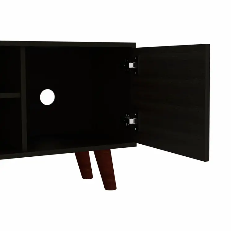 45" Black Open Shelving TV Stand