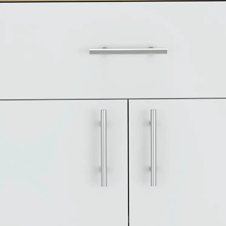 34" Light Oak and White Pantry Cabinet