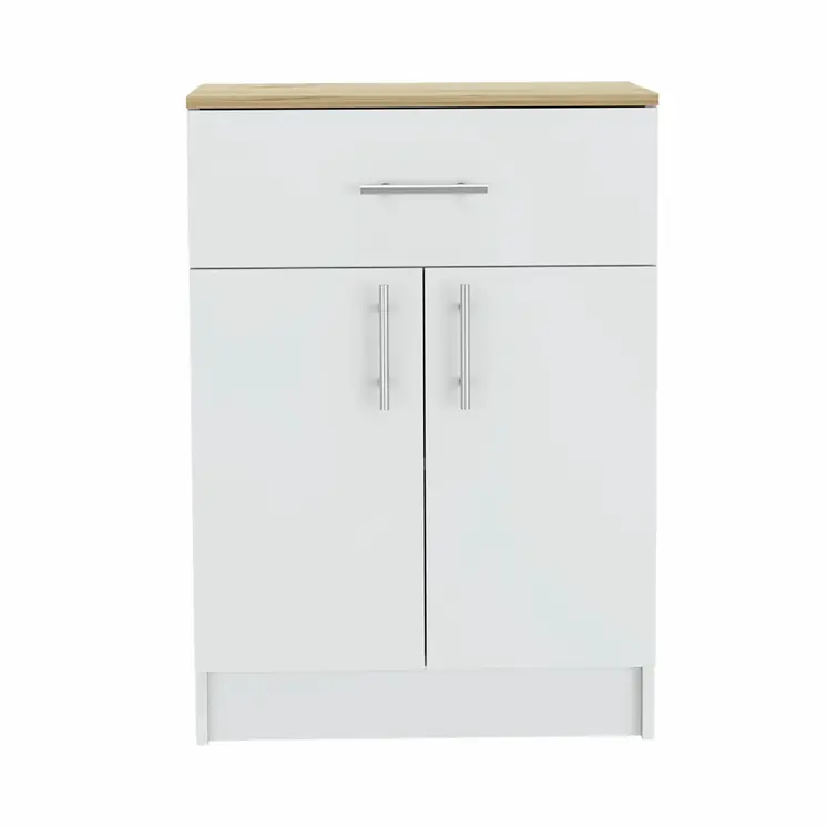 34" Light Oak and White Pantry Cabinet