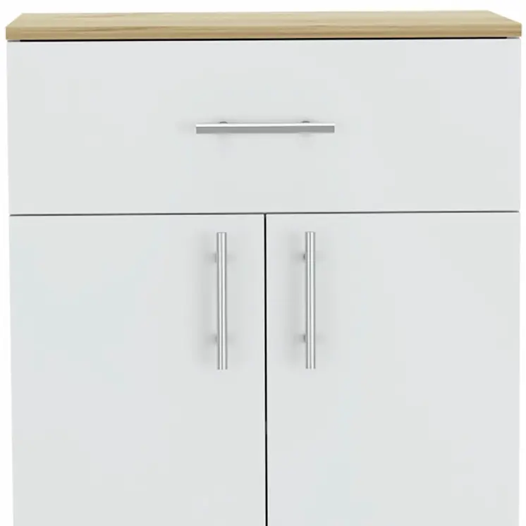 34" Light Oak and White Pantry Cabinet
