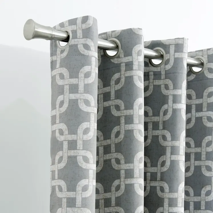 84” Silver Interlock Pattern Window Curtain Panel