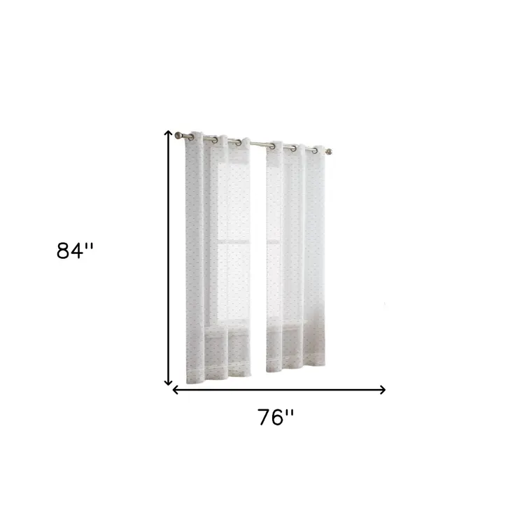 Set of Two 84" Silver Sprinkled Embellishment Window Curtain Panels