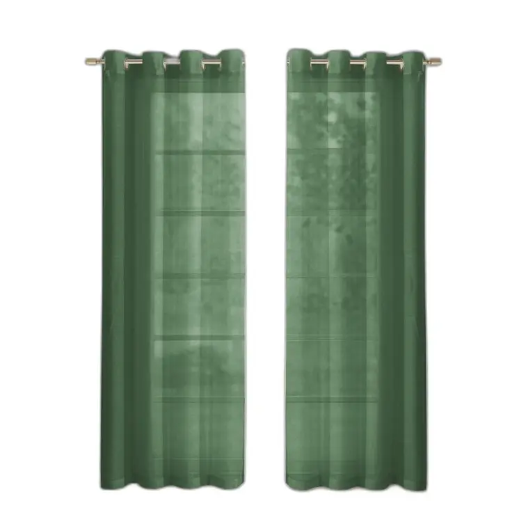 Set of Two 84"  Sage Solid Modern Window Panels