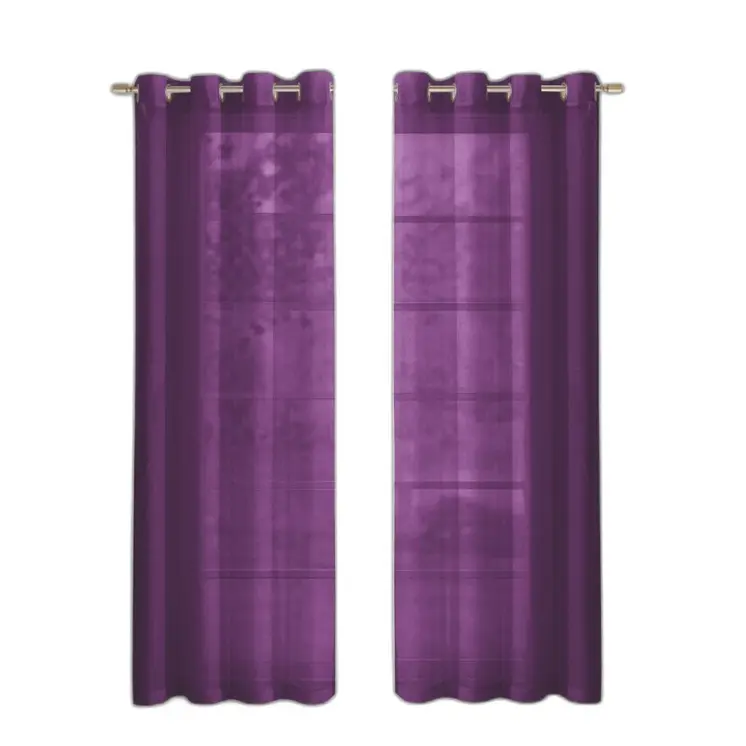 Set of Two 84"  Purple Solid Modern Window Panels