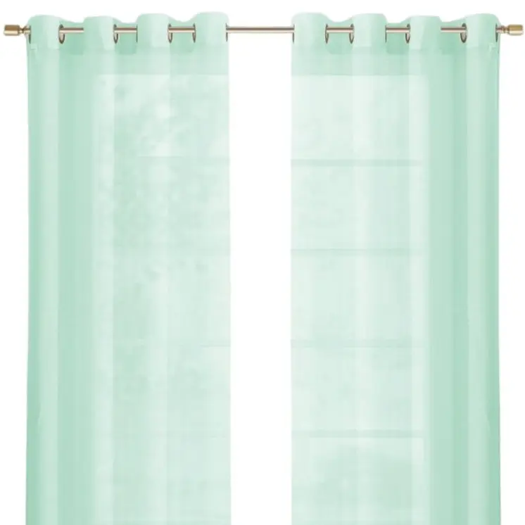 Set of Two 84"  Aqua Solid Modern Window Panels