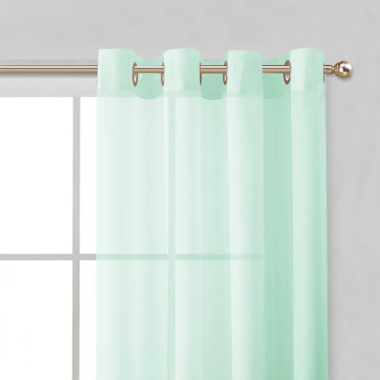 Set of Two 84"  Aqua Solid Modern Window Panels
