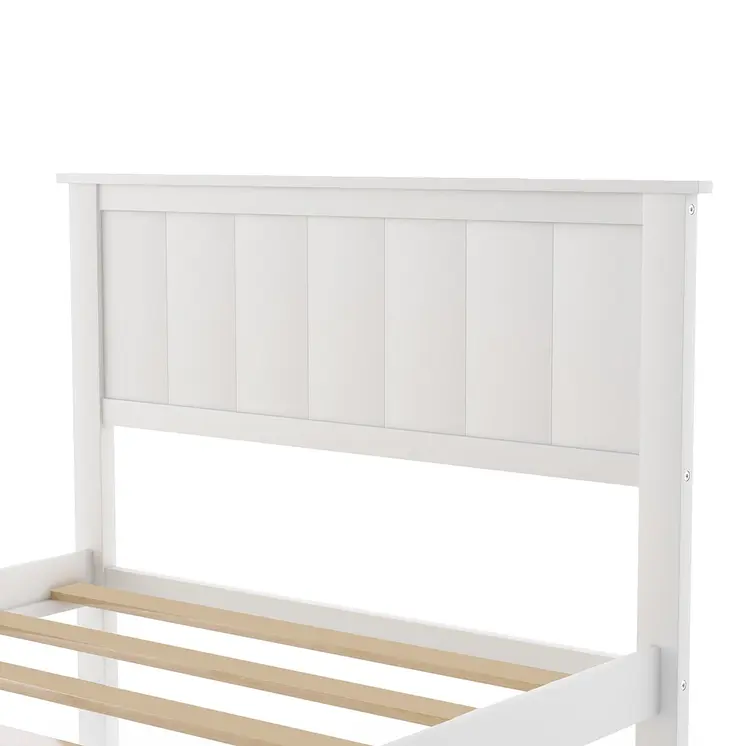 White Wood Twin Bed Frame