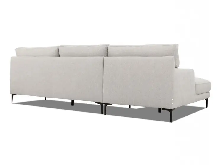 Contemporary Dove Gray Squared Edge Right Facing Sectional Sofa