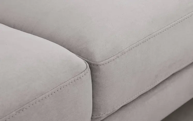 Gray 100% Polyester Stationary L Shaped Two Piece Sofa And Chaise