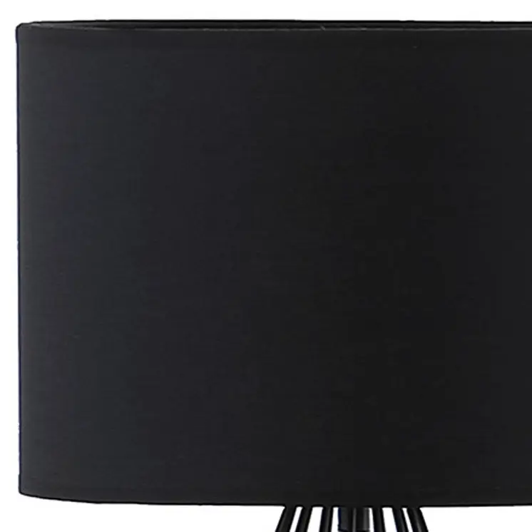18” Asymmetric Black Cage Metal Table Lamp