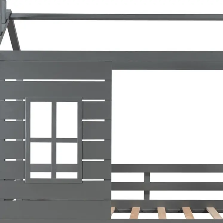 Gray Wood Twin Four Poster Bed Frame