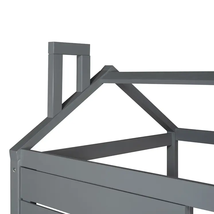Gray Wood Twin Four Poster Bed Frame