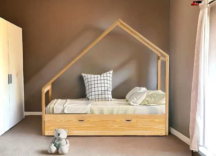 Natural Wood Twin with Trundle