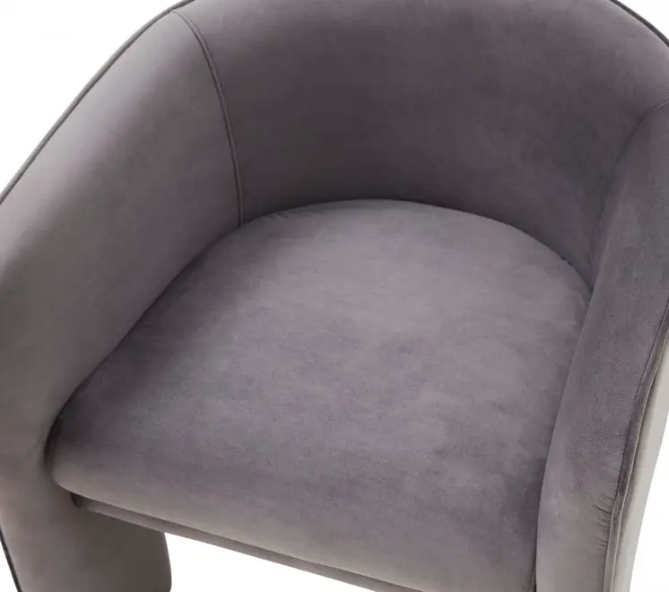24" Dark Slate Gray Velvet Barrel Chair