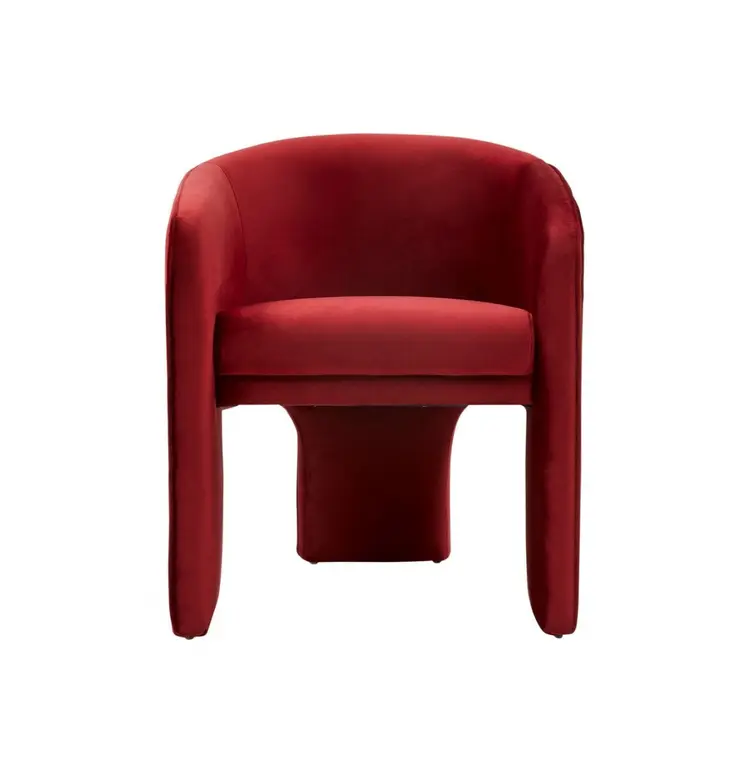 24" Burnt Orange Velvet Barrel Chair