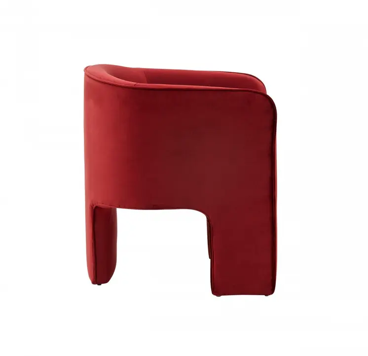 24" Burnt Orange Velvet Barrel Chair